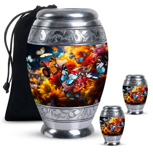 Magical Glowing Butterfly Fantasy Large Teardrop Urn For Ashes