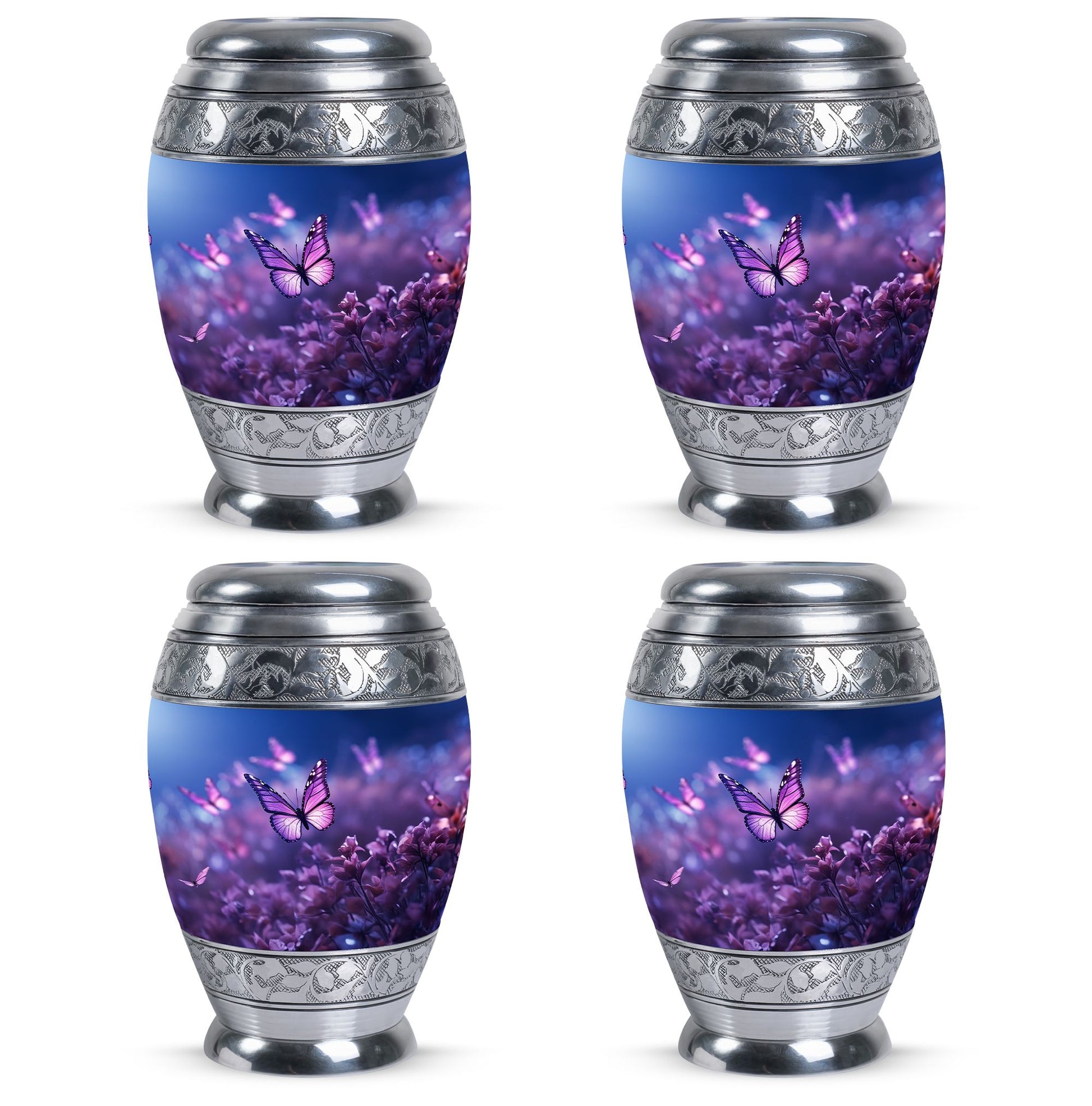 Butterflies Fly Sunset Meadow Teardrop Shaped Urns For Ashes