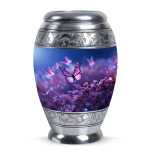 Butterflies Fly Sunset Meadow Teardrop Shaped Urns For Ashes