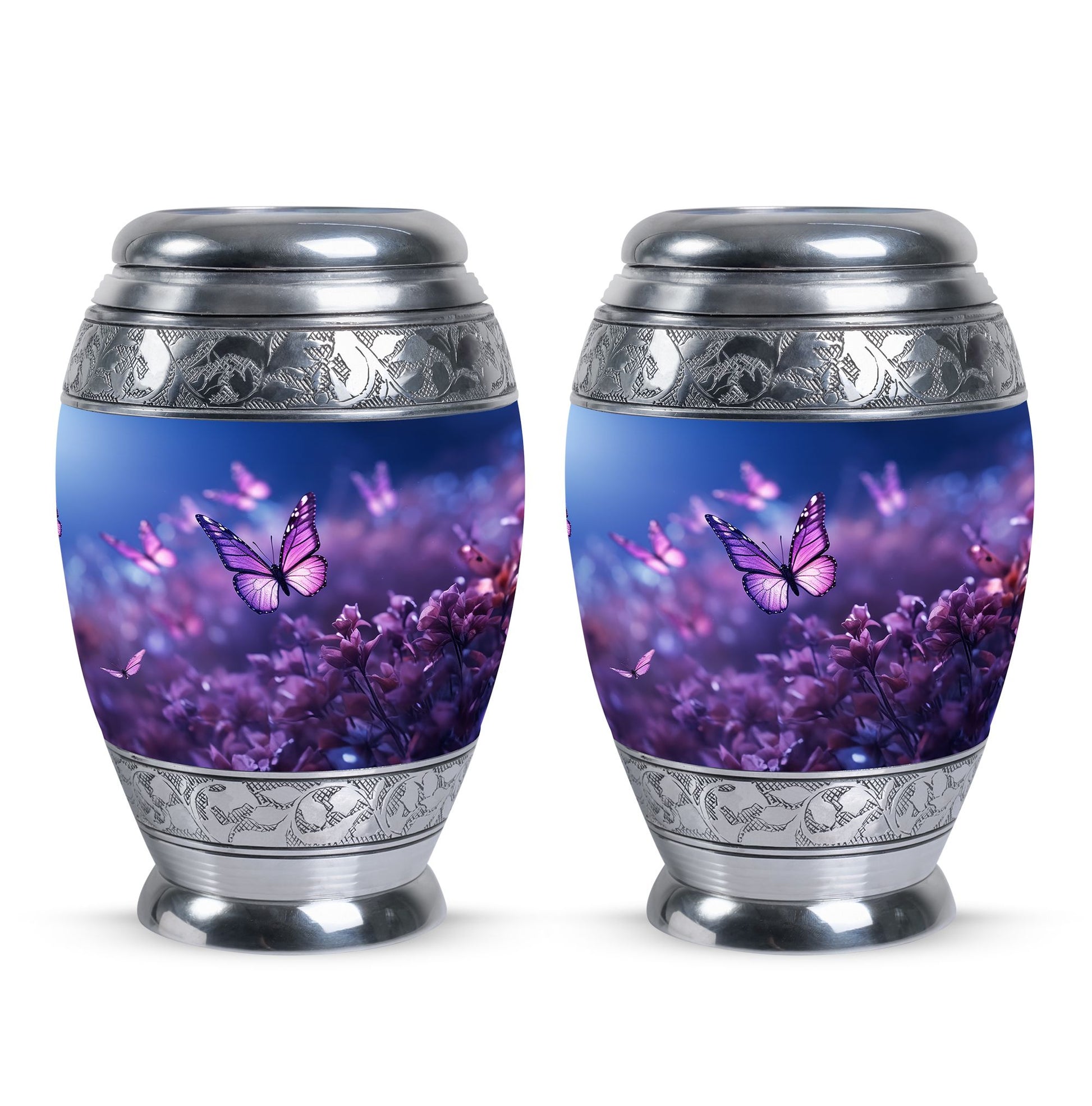 Butterflies Fly Sunset Meadow Teardrop Shaped Urns For Ashes