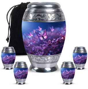 Butterflies Fly Sunset Meadow Teardrop Shaped Urns For Ashes