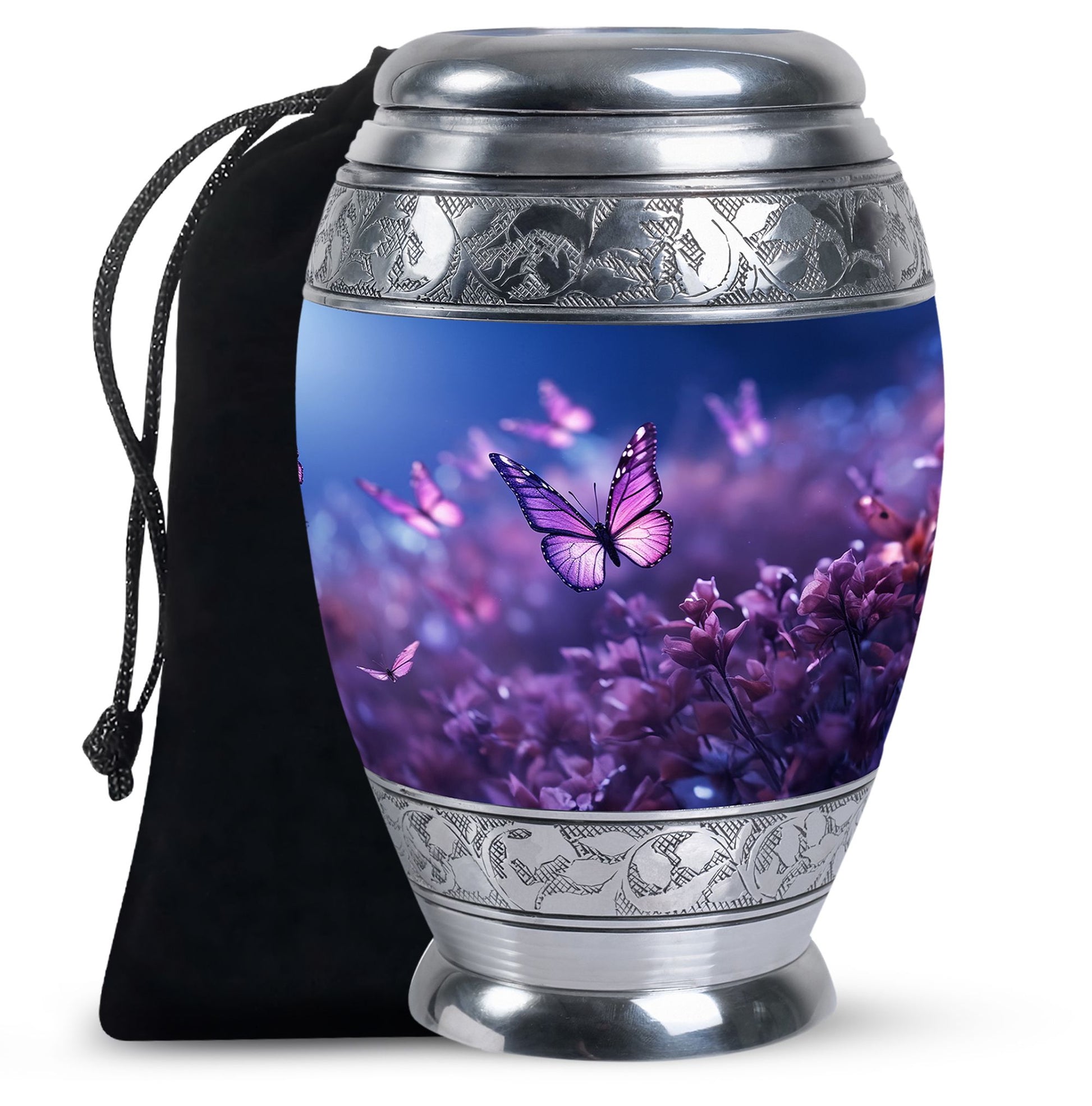 Butterflies Fly Sunset Meadow Teardrop Shaped Urns For Ashes