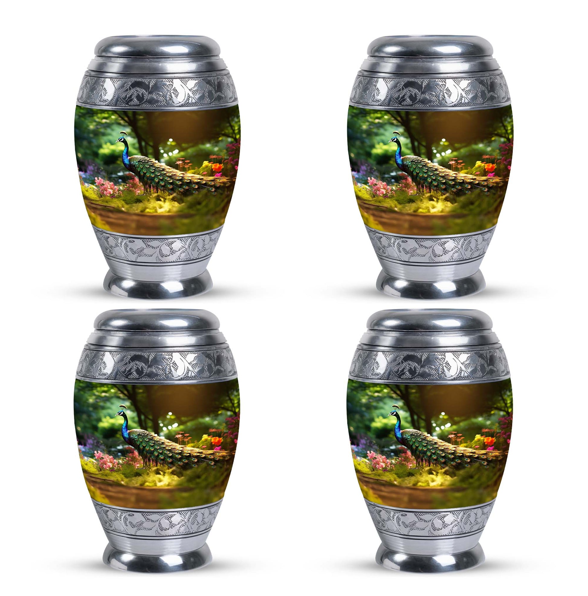 Colorfull Peacock Garden - Peacock Urn Teardrop Shaped Urns For Ashes
