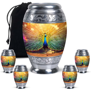 Glorious Peacock - Peacock Urn Teardrop Cremation Urn