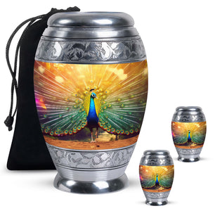 Glorious Peacock - Peacock Urn Teardrop Cremation Urn