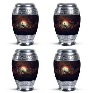 Peacock In A Red Forest - Peacock Urn Teardrop Cremation Urn