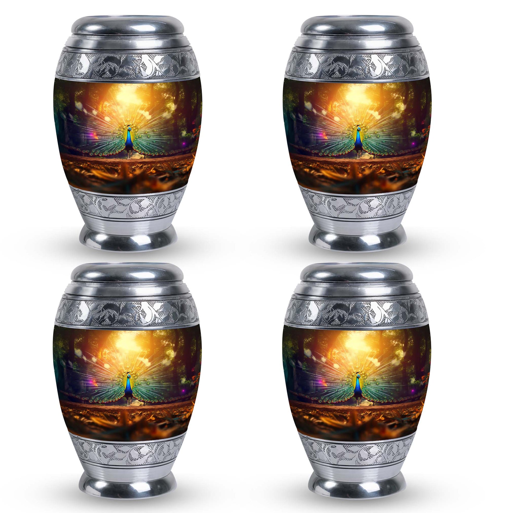 Peacock Feathers - Peacock Urn Teardrop Cremation Urn For Ashes