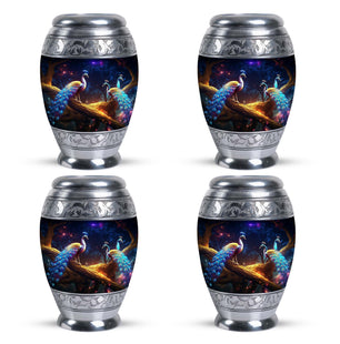 Peacock Due Face Off - Peacock Urn Teardrop Shaped Urns For Ashes