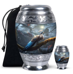Mythical Peacock - Peacock Urn Teardrop Cremation Urn For Ashes
