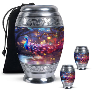 Peacock Colorfull - Peacock Urn Large Teardrop Urn For Ashes