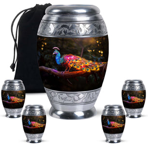 Peacock With Tale - Peacock Urn Teardrop Shaped Urns For Ashes