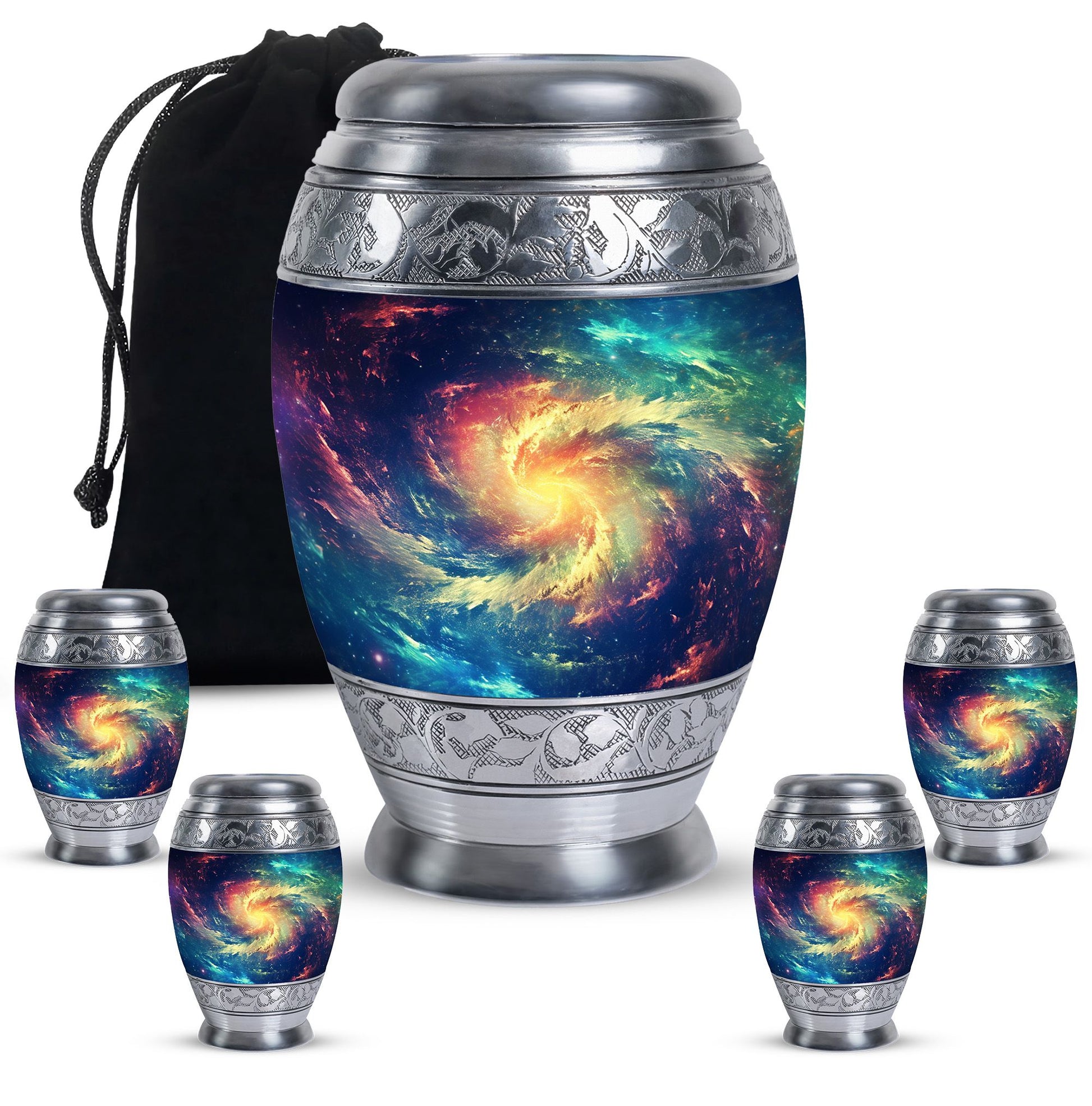 The Cosmic Dance - Galaxy Urn Large Teardrop, Heart Urn For Ashes
