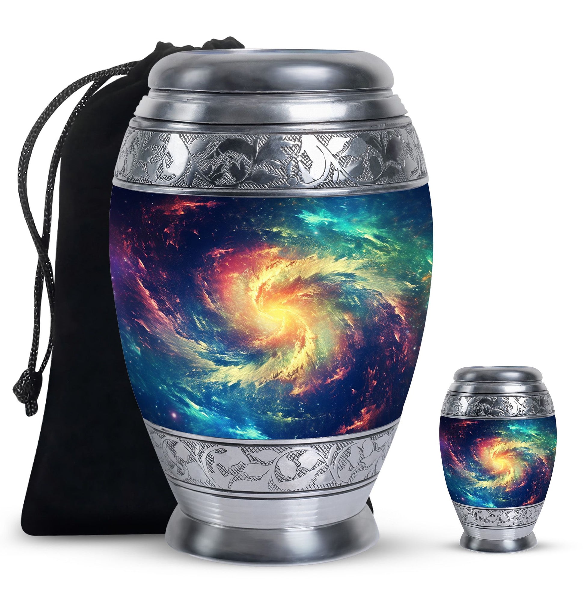The Cosmic Dance - Galaxy Urn Large Teardrop, Heart Urn For Ashes