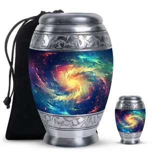 The Cosmic Dance - Galaxy Urn Large Teardrop, Heart Urn For Ashes