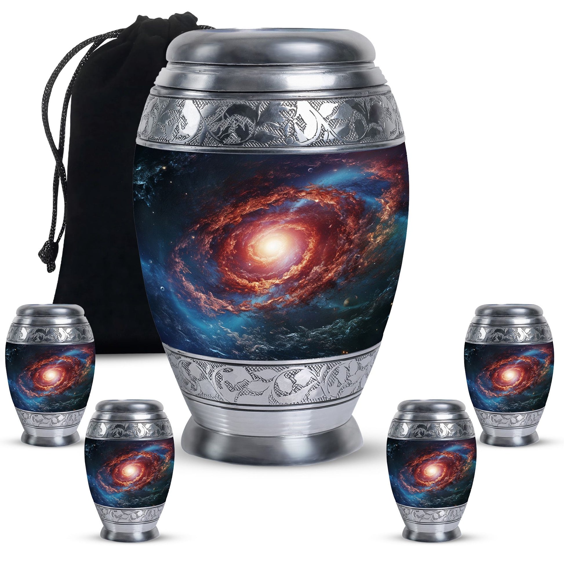 Stars In The Galactic Nexus - Galaxy Urn Teardrop, Heart Cremation Urn