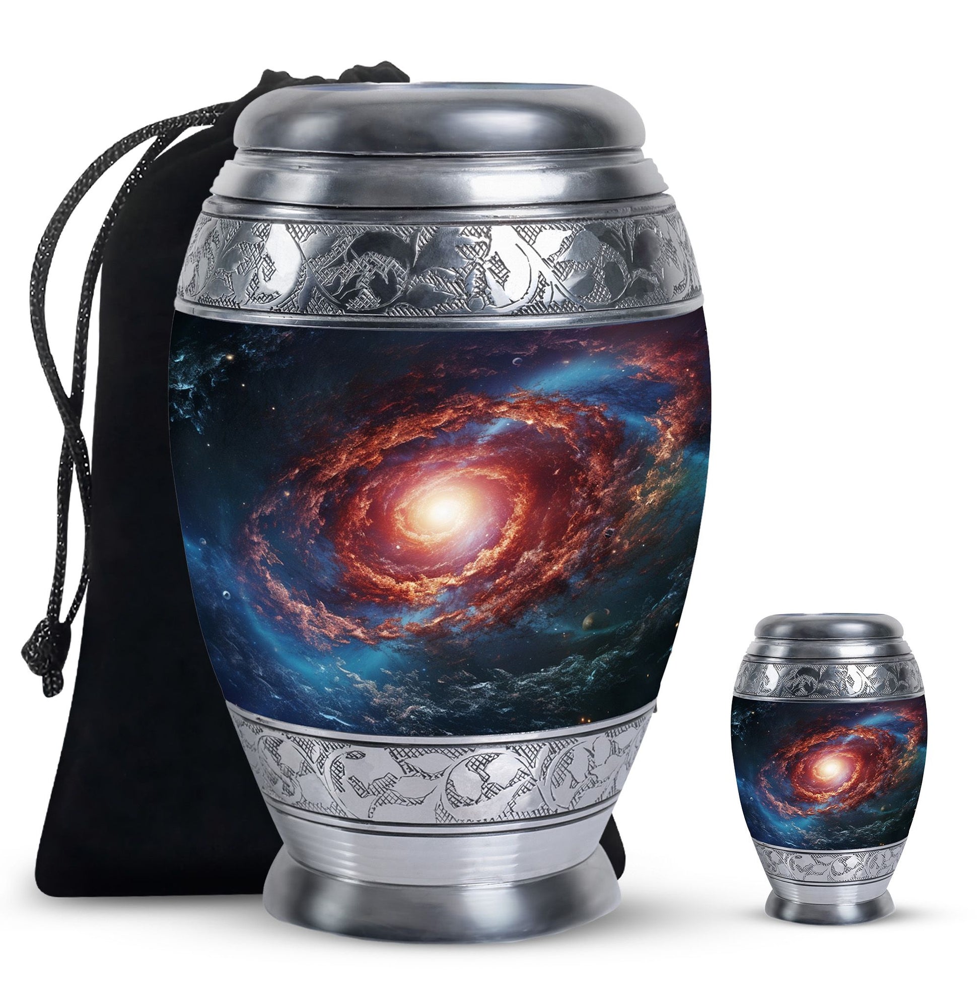 Stars In The Galactic Nexus - Galaxy Urn Teardrop, Heart Cremation Urn