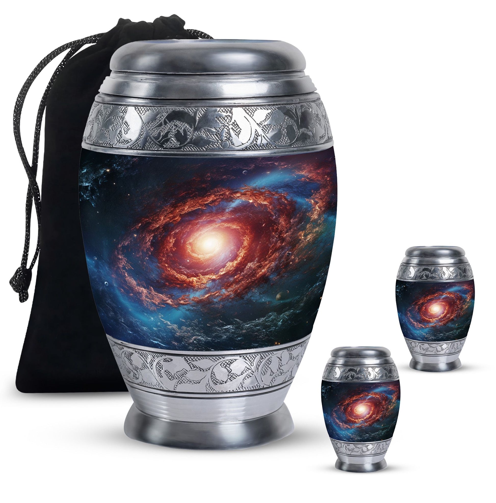 Stars In The Galactic Nexus - Galaxy Urn Teardrop, Heart Cremation Urn