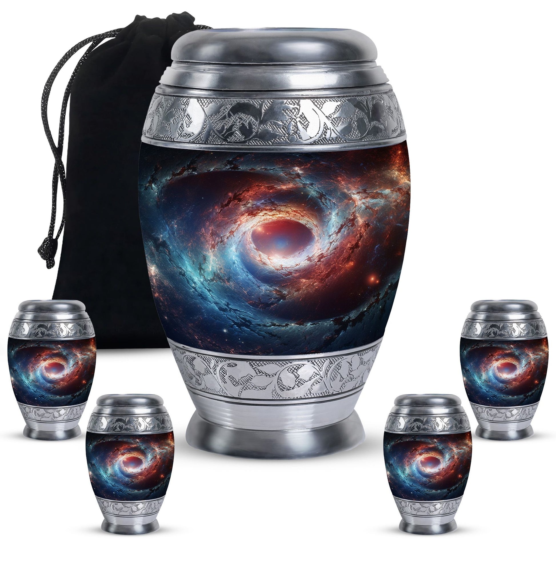 The Cosmic Dance Of Galaxies - Galaxy Urn Teardrop, Heart Shape Urn