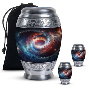 The Cosmic Dance Of Galaxies - Galaxy Urn Teardrop, Heart Shape Urn