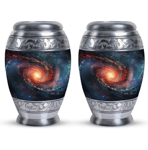 Spiral Cosmos - Galaxy Urn Teardrop, Heart Cremation Urn