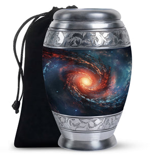 Spiral Cosmos - Galaxy Urn Teardrop, Heart Cremation Urn