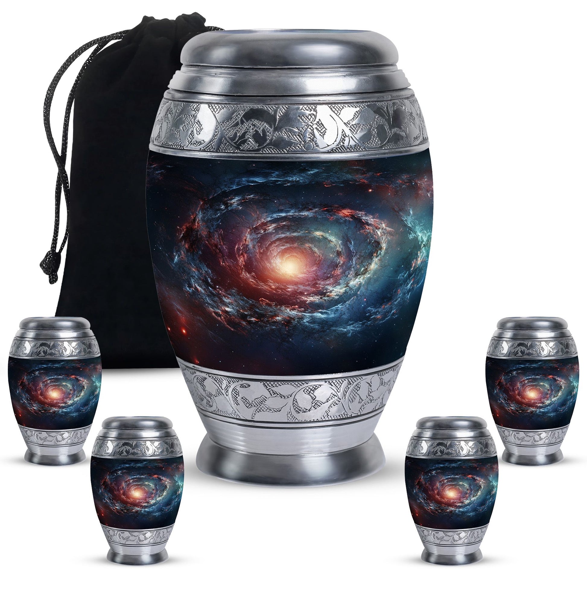 Spin Of Starry Skies - Galaxy Urn Large Teardrop, Heart Urn For Ashes