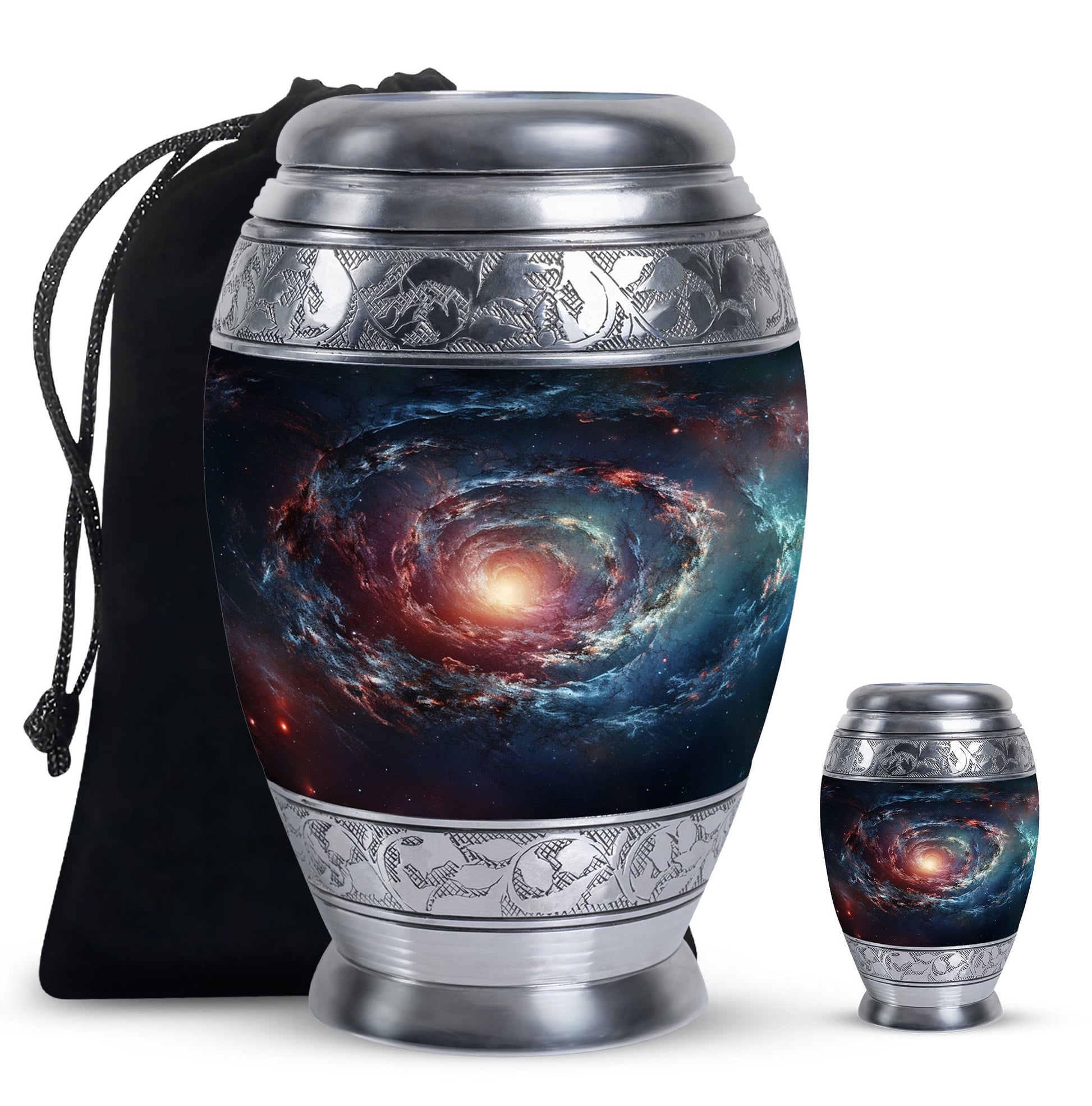 Spin Of Starry Skies - Galaxy Urn Large Teardrop, Heart Urn For Ashes
