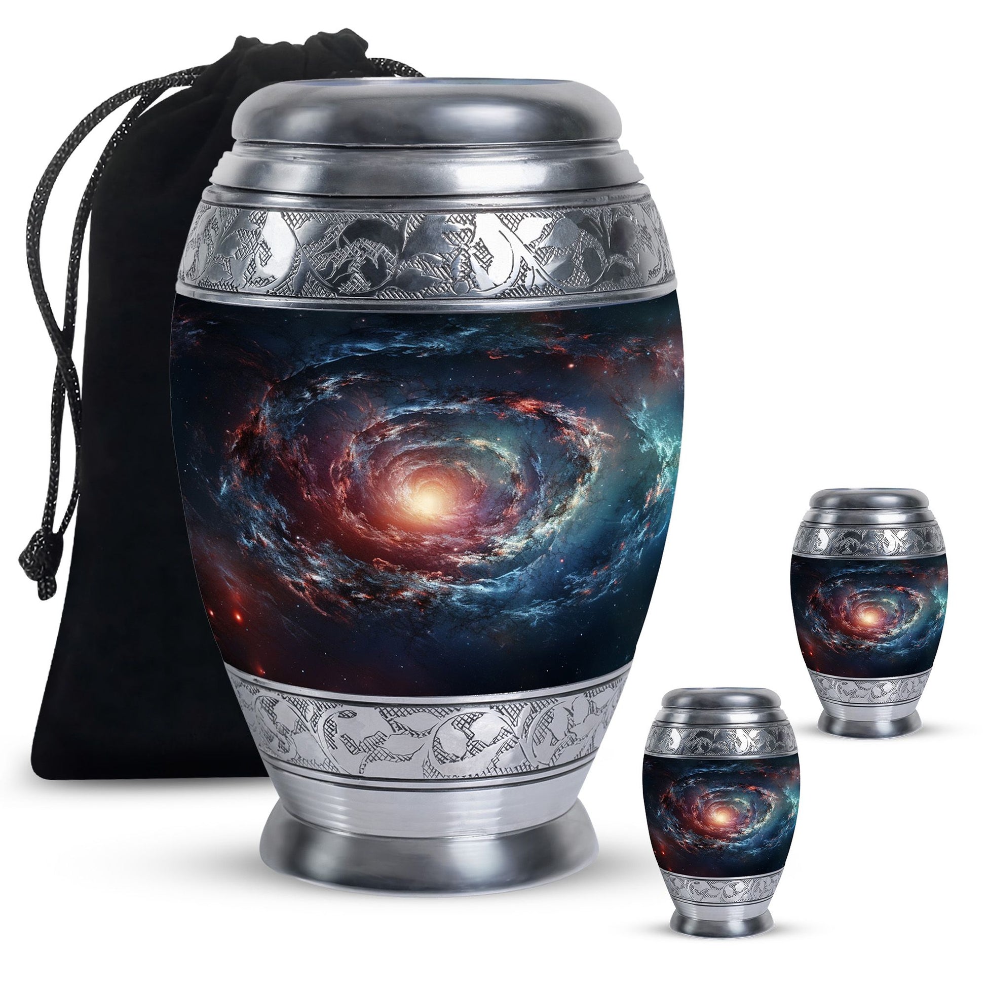 Spin Of Starry Skies - Galaxy Urn Large Teardrop, Heart Urn For Ashes