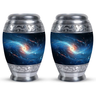 The Galaxy's Luminous Swirl - Galaxy Urn Teardrop, Heart Shape Urn