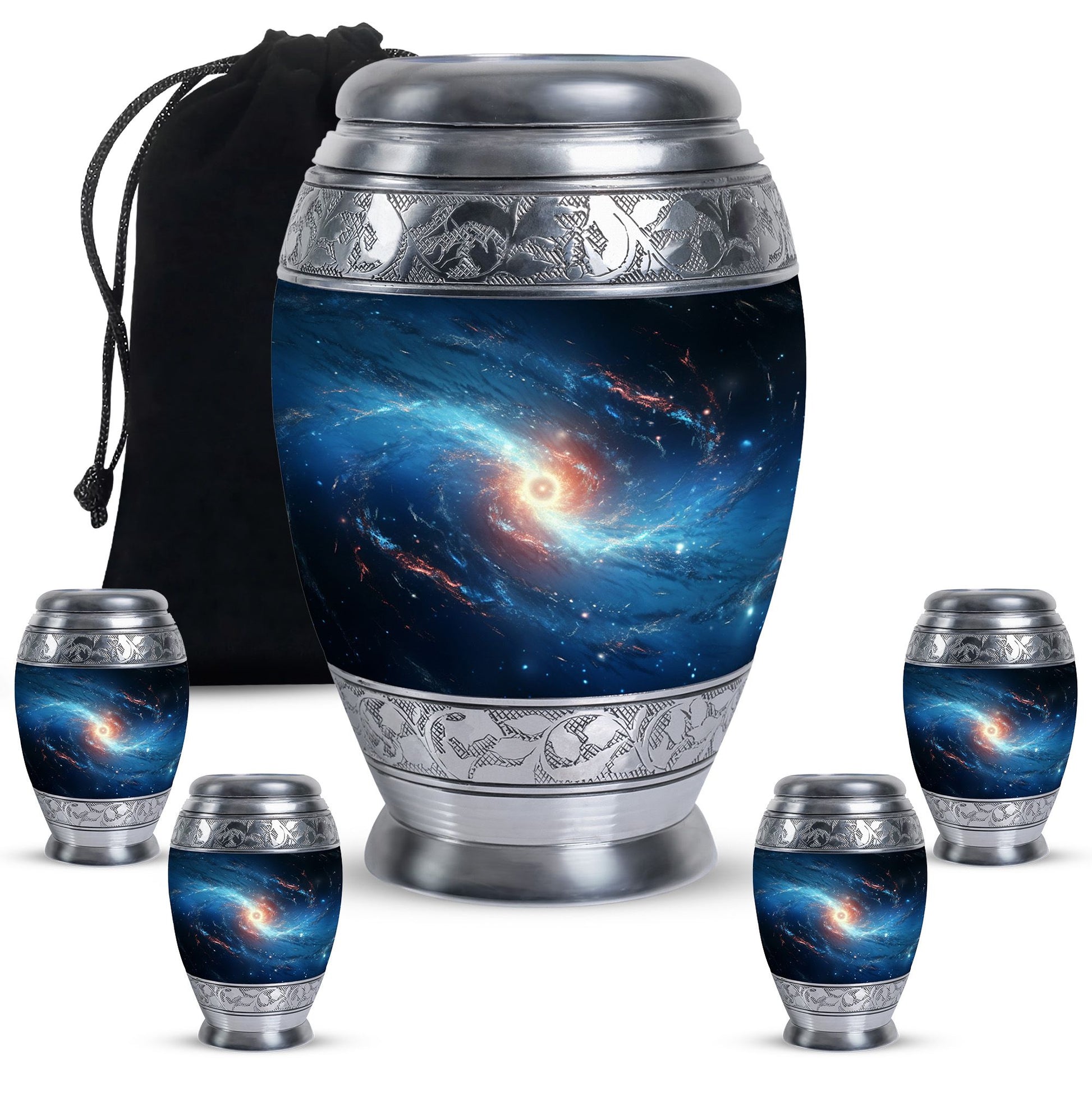 The Galaxy's Luminous Swirl - Galaxy Urn Teardrop, Heart Shape Urn