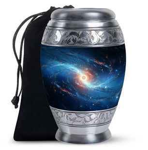 The Galaxy's Luminous Swirl - Galaxy Urn Teardrop, Heart Shape Urn