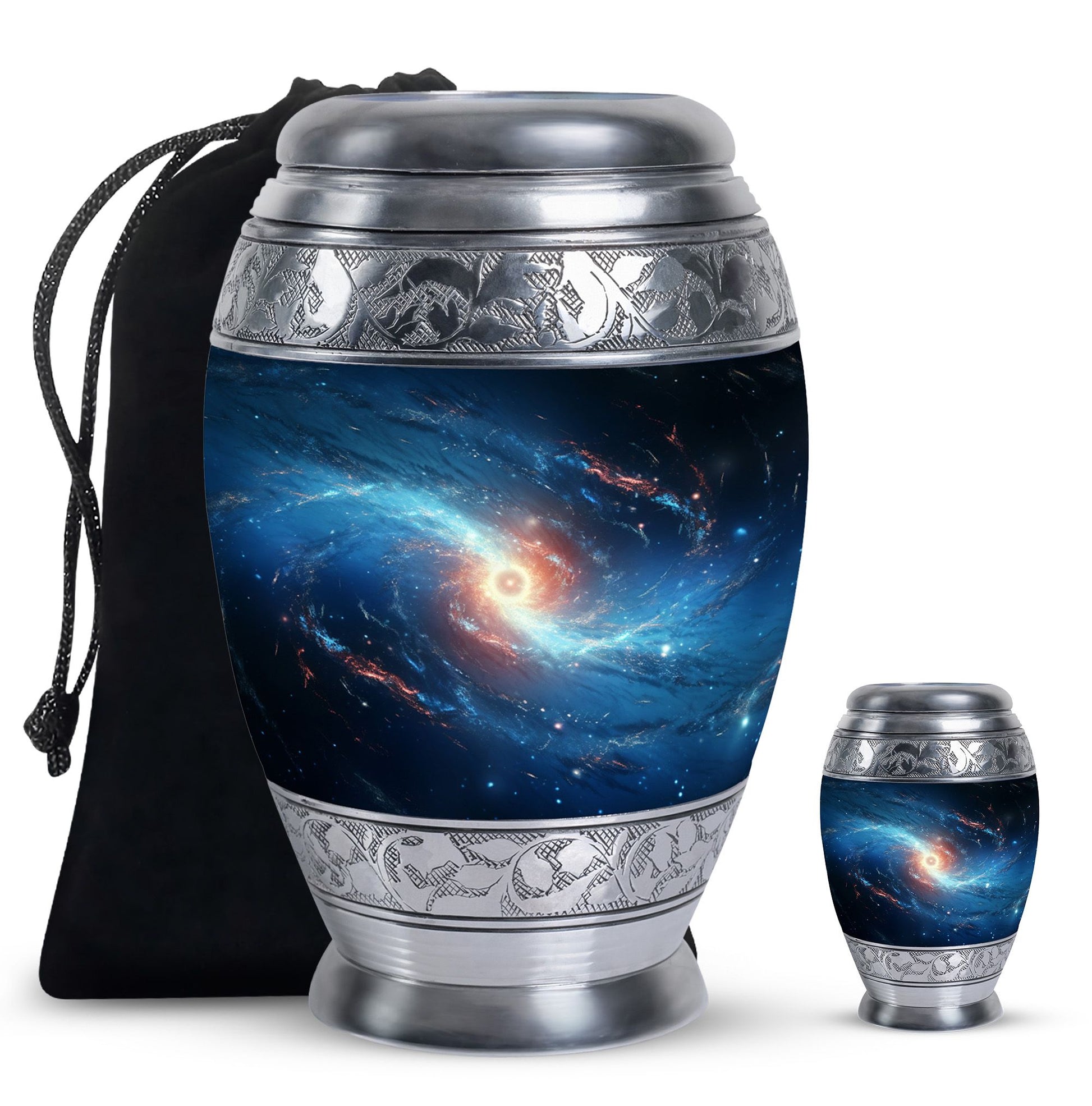 The Galaxy's Luminous Swirl - Galaxy Urn Teardrop, Heart Shape Urn