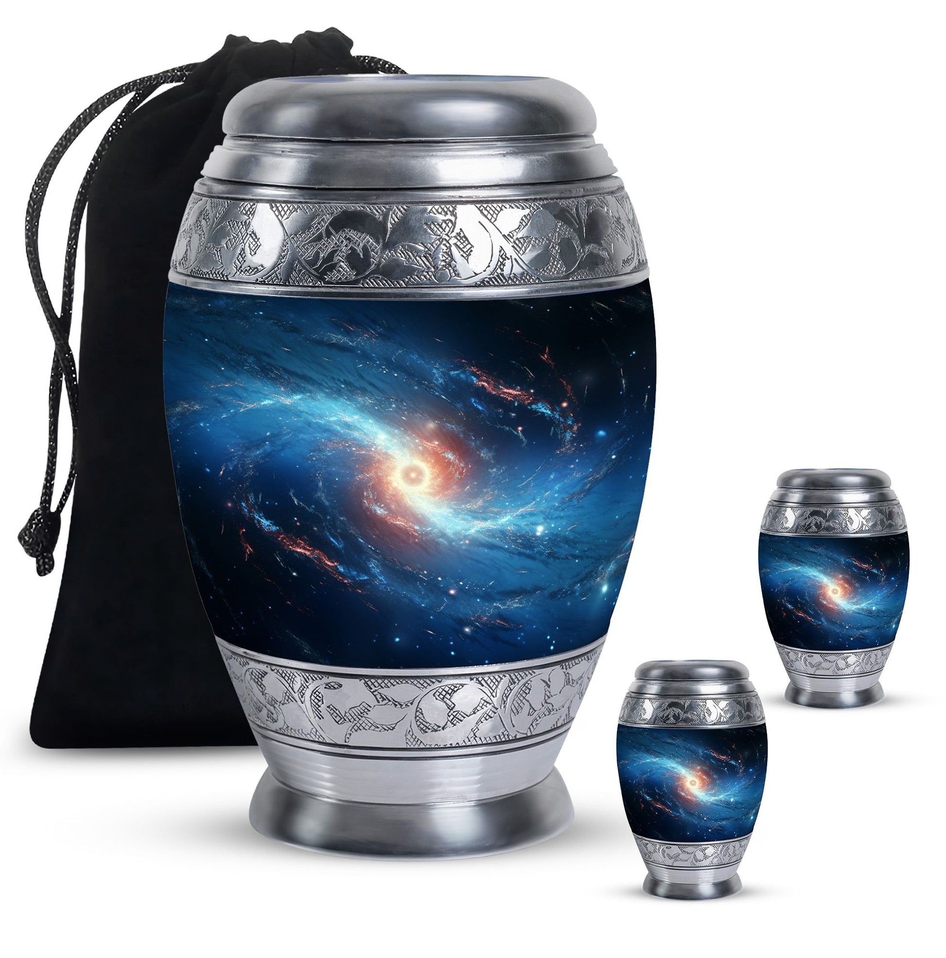 The Galaxy's Luminous Swirl - Galaxy Urn Teardrop, Heart Shape Urn