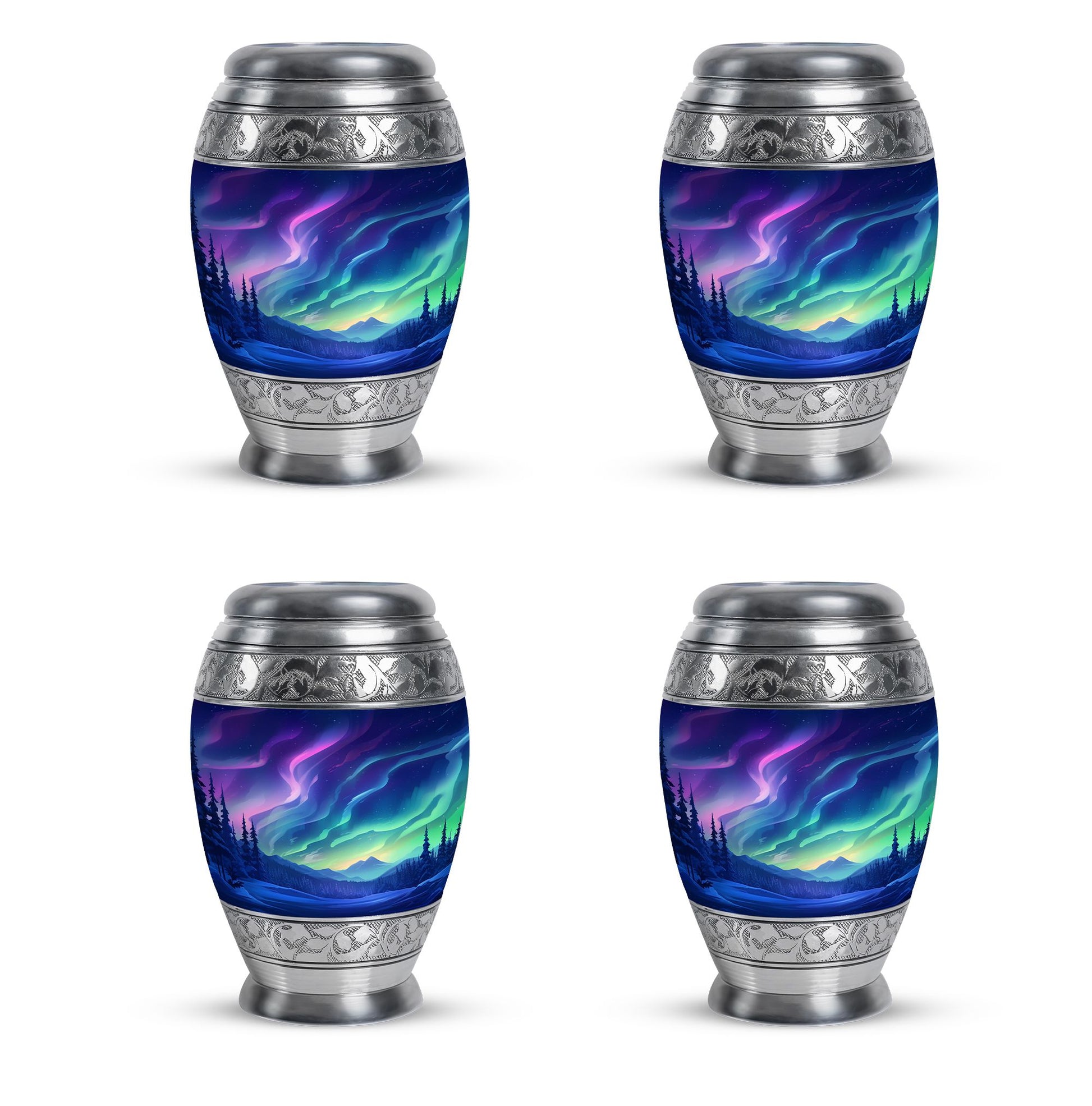 Aurora Borealis - Northern Lights Teardrop, Heart Shape Urn