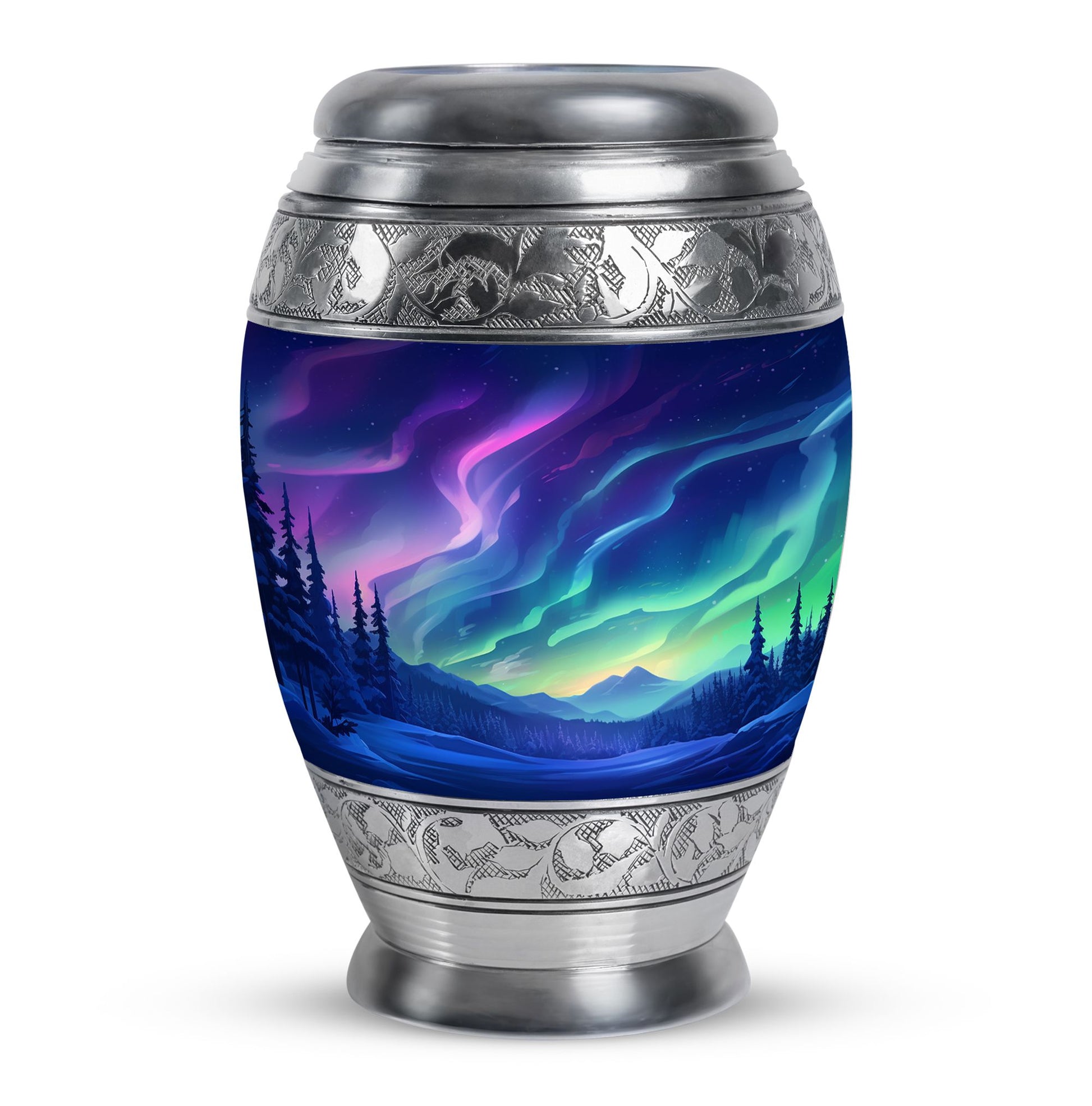 Aurora Borealis - Northern Lights Teardrop, Heart Shape Urn