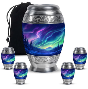Aurora Borealis - Northern Lights Teardrop, Heart Shape Urn