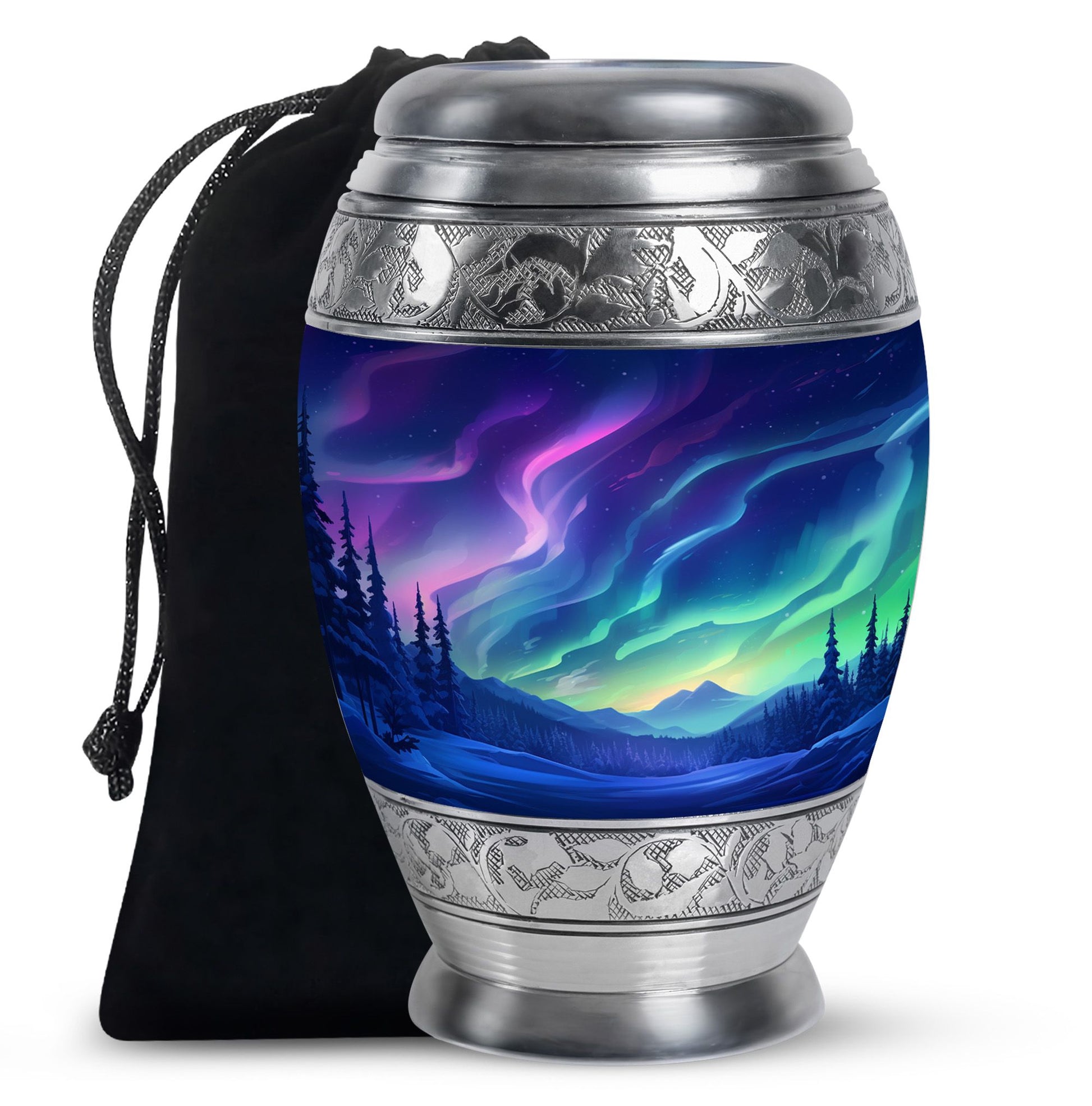 Aurora Borealis - Northern Lights Teardrop, Heart Shape Urn