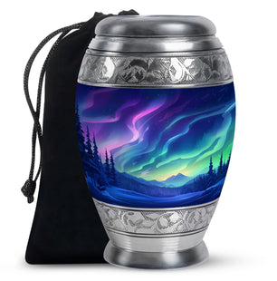 Aurora Borealis - Northern Lights Teardrop, Heart Shape Urn