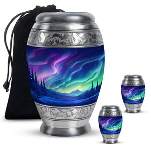Aurora Borealis - Northern Lights Teardrop, Heart Shape Urn