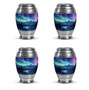 Mountain Lake - Northern Lights Teardrop, Heart Shape Urn