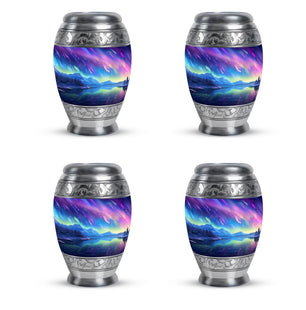 Mountain - Northern Lights Teardrop, Heart Cremation Urn