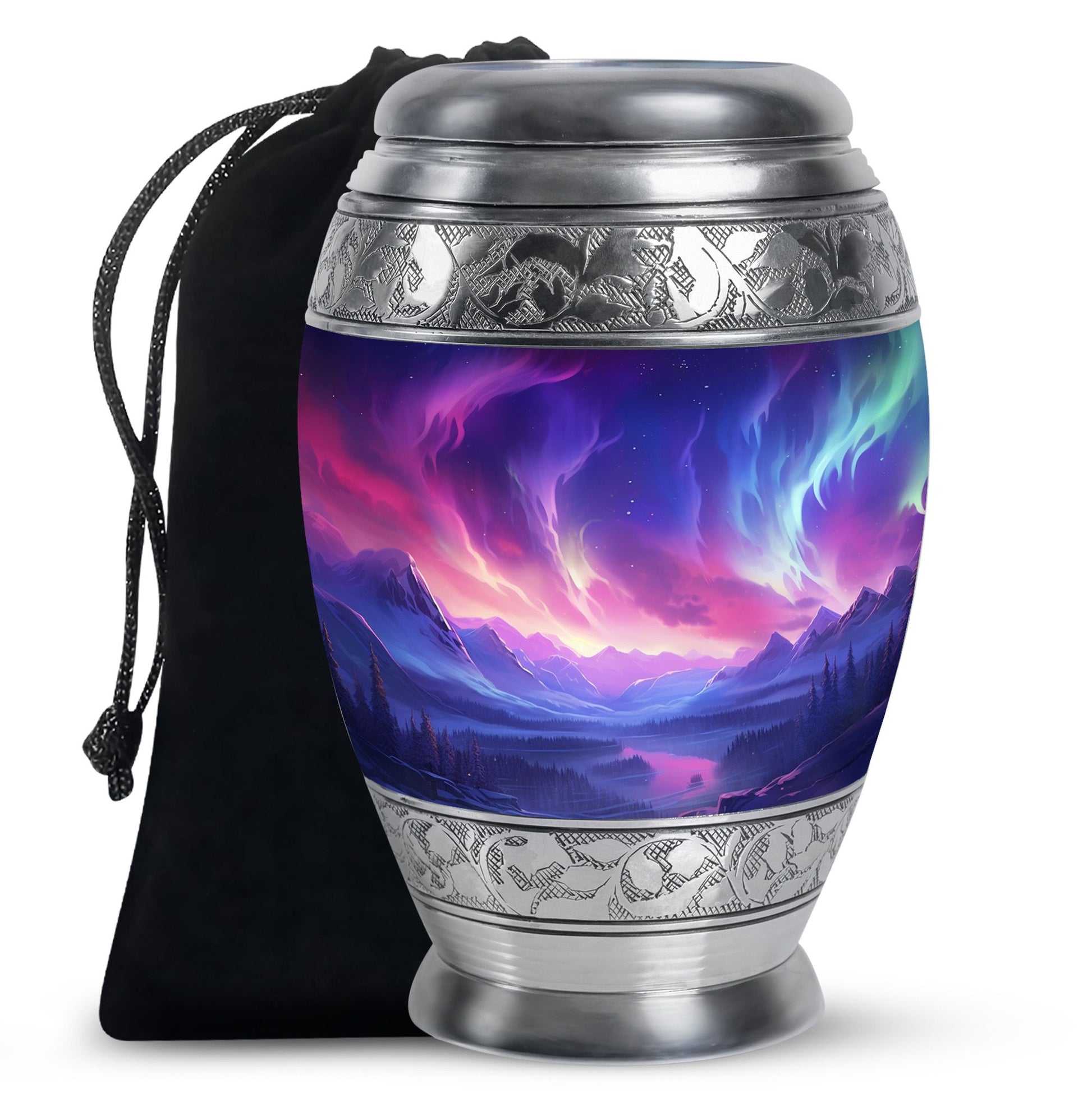 Twilight Northern Lights - Northern Lights Teardrop, Heart Urn