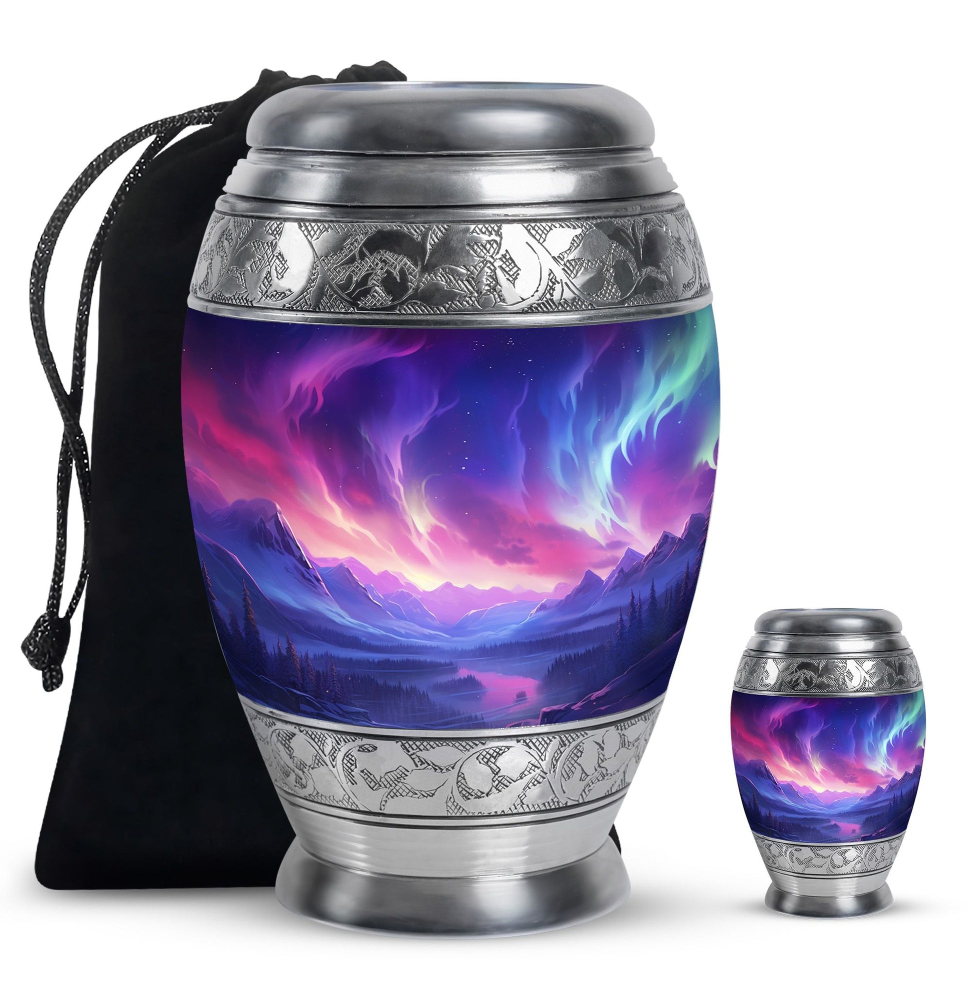 Twilight Northern Lights - Northern Lights Teardrop, Heart Urn