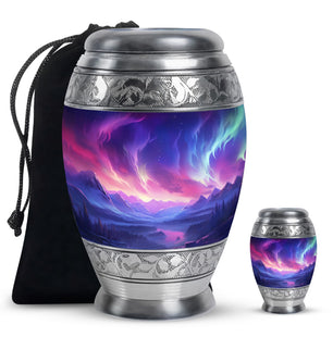 Twilight Northern Lights - Northern Lights Teardrop, Heart Urn