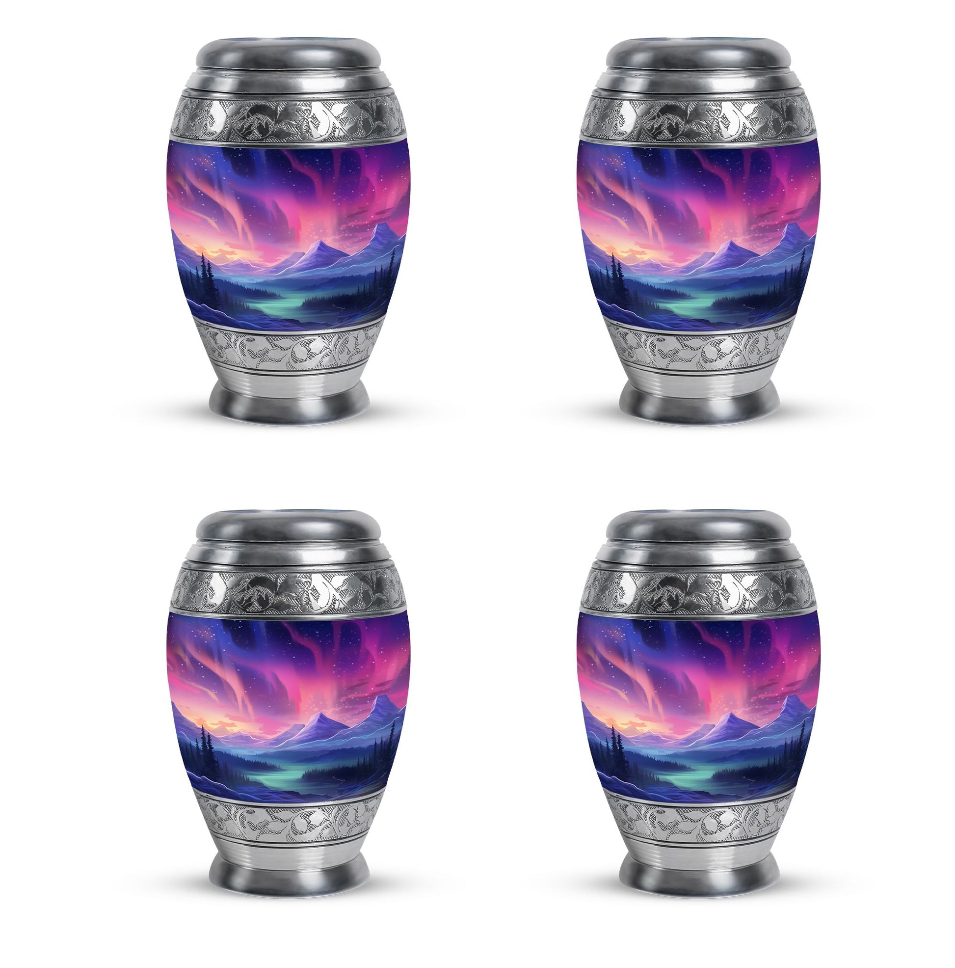 Evening Skies - Northern Light Teardrop, Heart Cremation Urn For Ashes