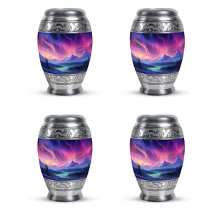 Evening Skies - Northern Light Teardrop, Heart Cremation Urn For Ashes