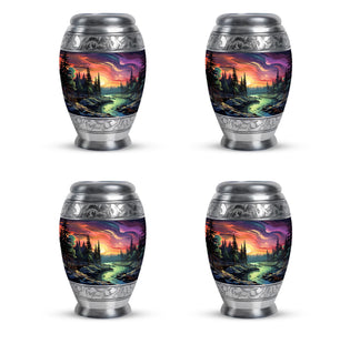 Twilight Forest - Northern Lights Large Teardrop, Heart Urn For Ashes