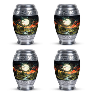 Lunar In Valley - Northern Lights Teardrop, Heart Cremation Urn