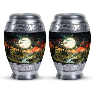 Lunar In Valley - Northern Lights Teardrop, Heart Cremation Urn