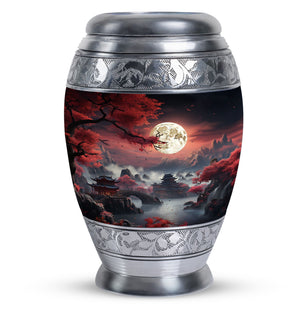 Moonlit Sakura - Moon Urn Large Teardrop, Heart Urn For Ashes